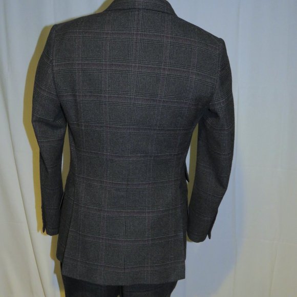 Tom Ford Base C Buckingham 100% Cashmere Gray Plaid 6x2 Double Breasted Suit 40R - Picture 10 of 16